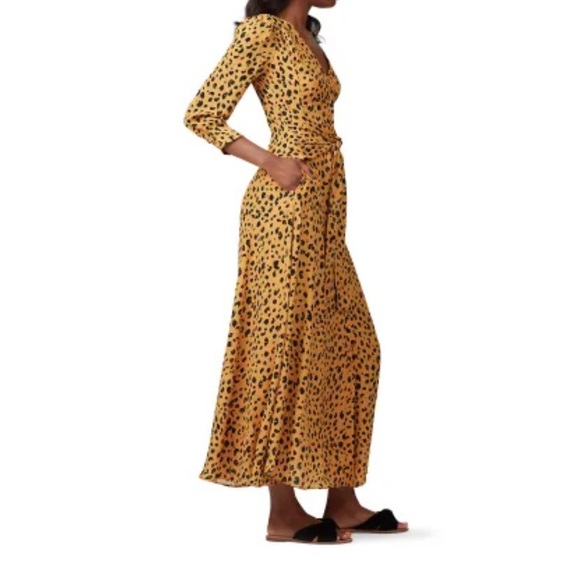 Nicholas Leopard Tie Front Maxi Button Dress Size 8 - Picture 2 of 4